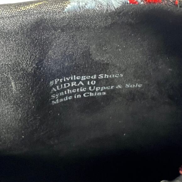 Privileged Audra Black Floral Ankle Bootie Heels Shoe Size 10 - Picture 5 of 10